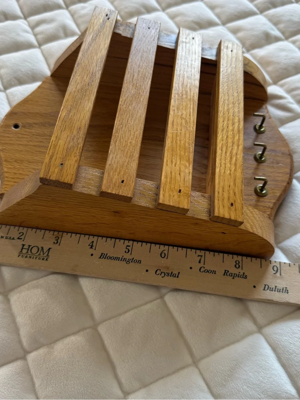Vintage Wooden Wall Mail Organizer Letter Rack Key Holder Entryway Sorter